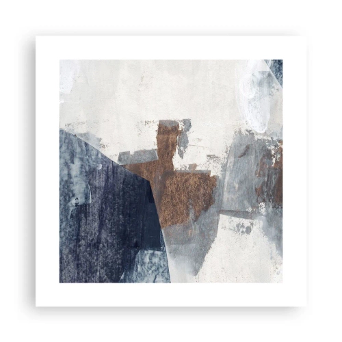 Póster - Formas azules y marrones - 40x40 cm