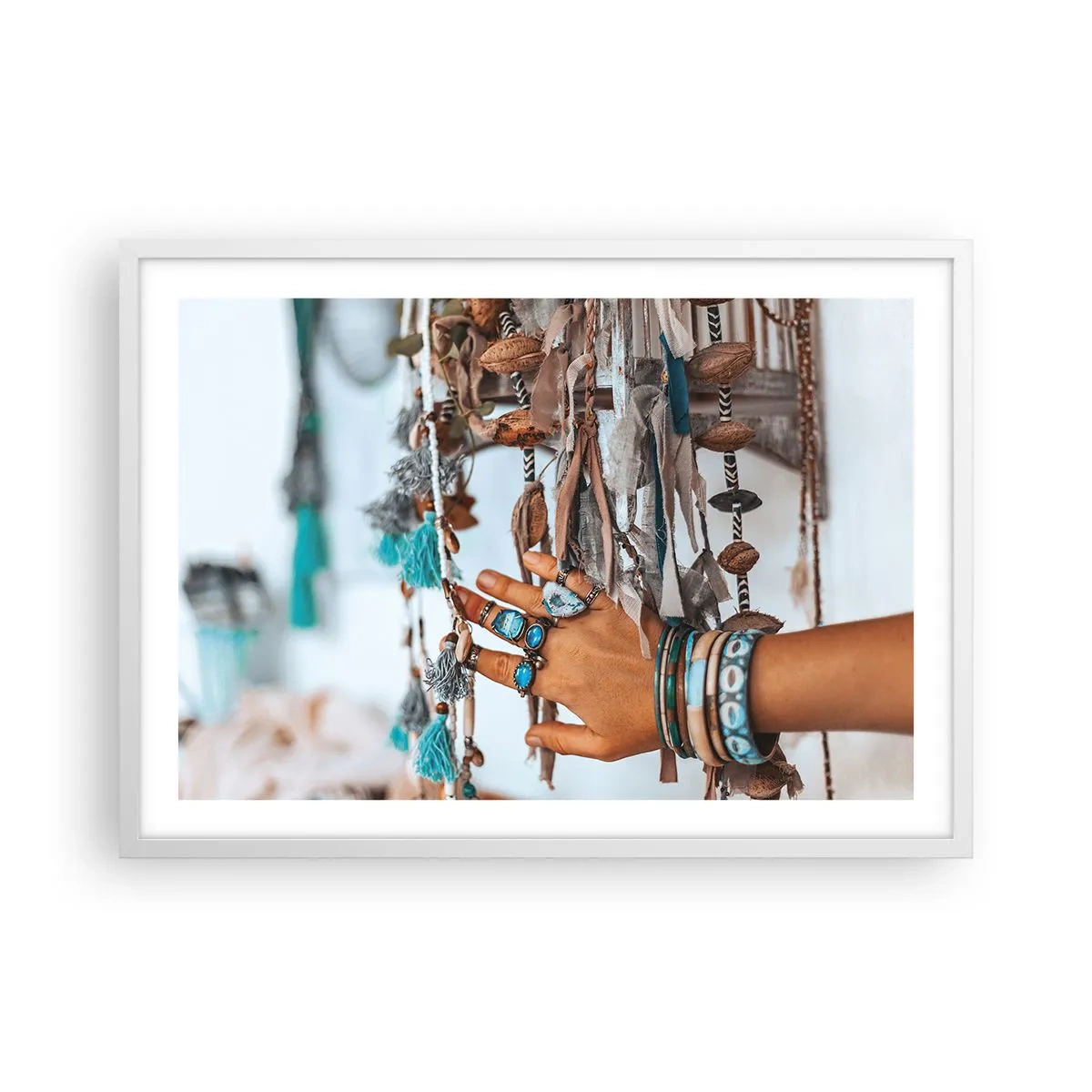 Póster en marco blanco - Tesoros locales - 70x50 cm