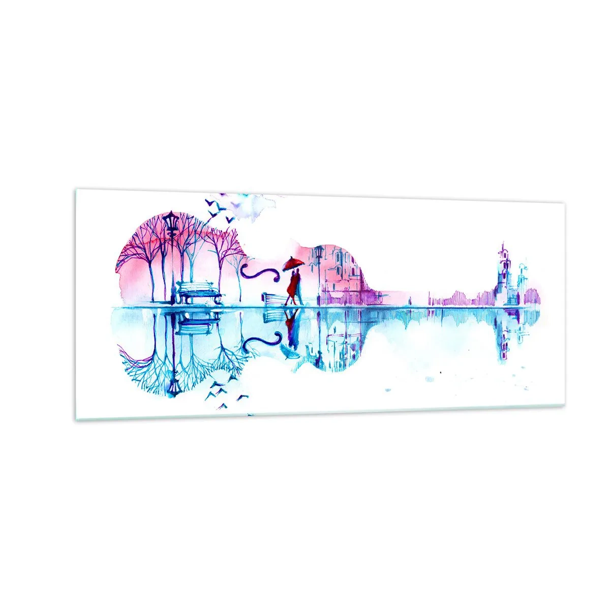 Cuadro sobre vidrio - Impresiones sobre Vidrio - Te traeré cánticos de lluvia - 100x40 cm