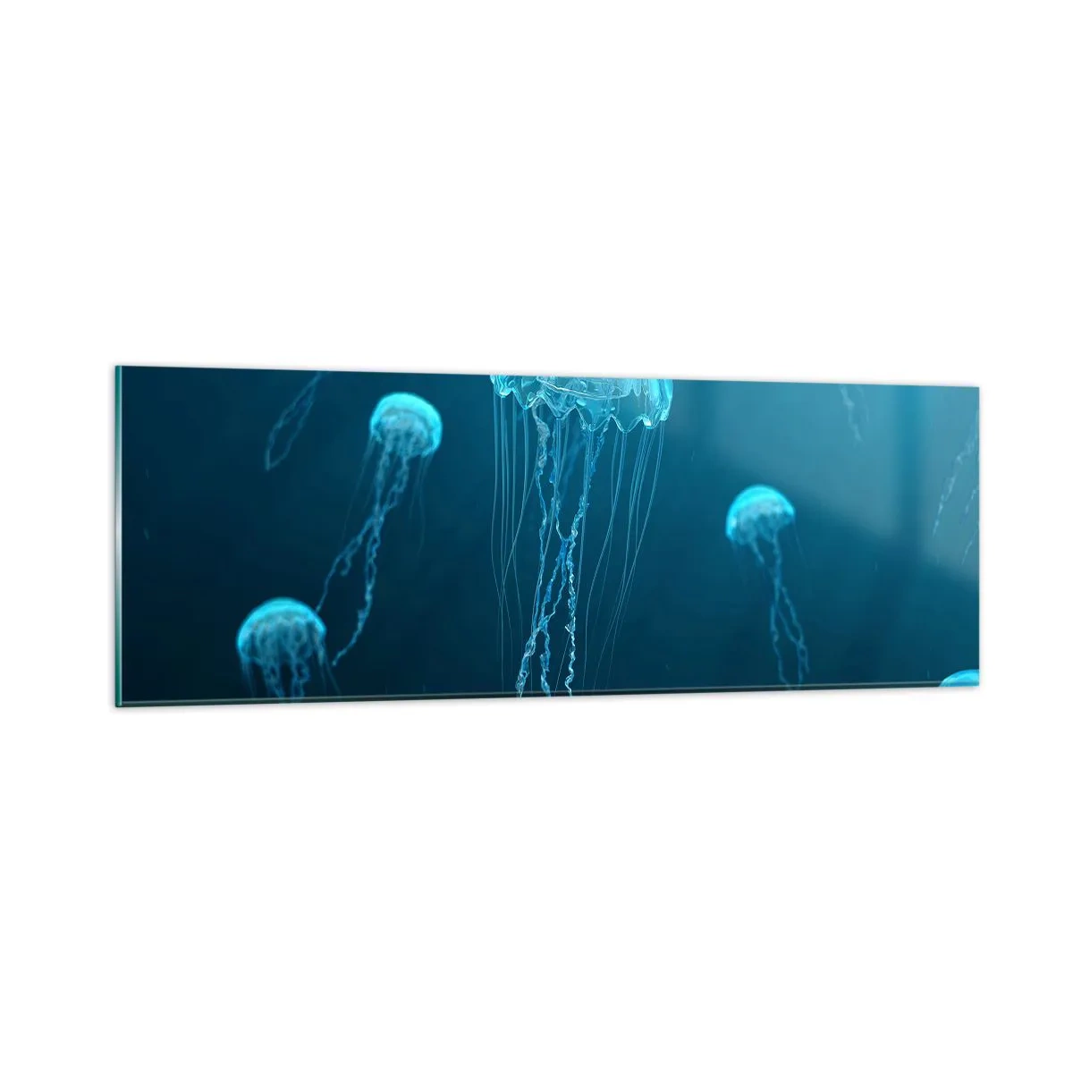 Cuadro sobre vidrio - Impresiones sobre Vidrio - Danza oceánica - 90x30 cm
