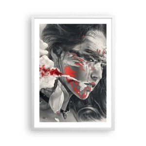 Póster en marco blanco - En los humos del absurdo - 50x70 cm