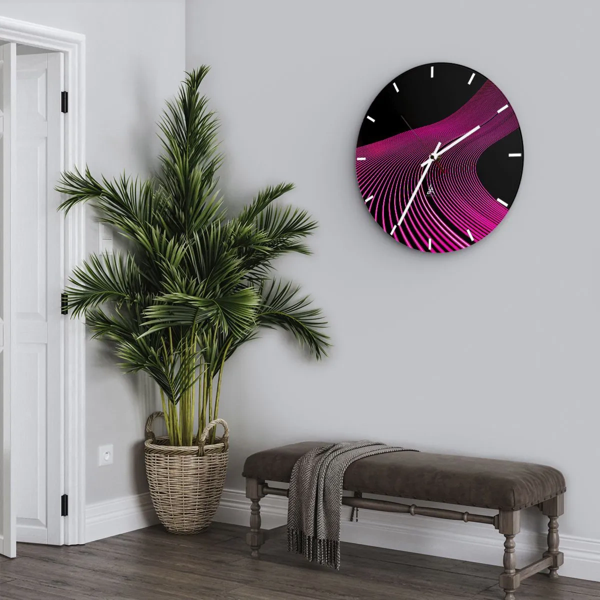 Reloj de pared - Reloj de vidrio - Avenida de luz - 40x40 cm