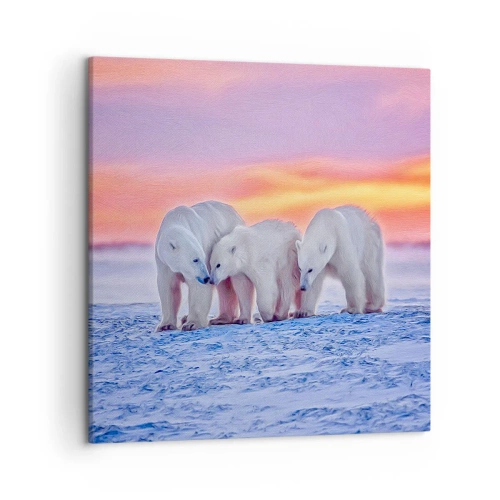 Cuadro sobre lienzo - Impresión de Imagen - Todo lo que necesitas es el calor de la familia - 50x50 cm