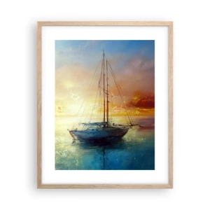 Póster en marco roble claro - En una bahía dorada - 40x50 cm