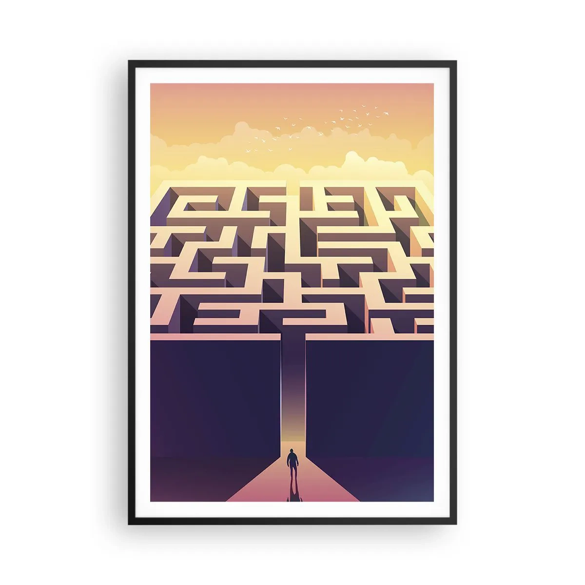 Póster en marco negro - Momento de tomar decisiones - 70x100 cm