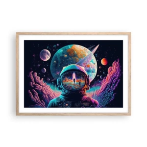 Póster en marco roble claro - Sueños de niño - 70x50 cm