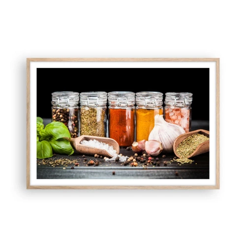 Póster en marco roble claro - Para que la vida sepa bien - 91x61 cm