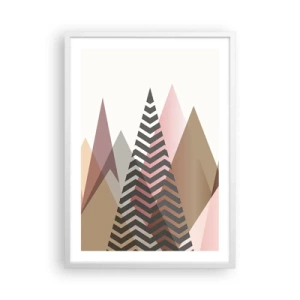 Póster en marco blanco - Una visión piramidal - 50x70 cm