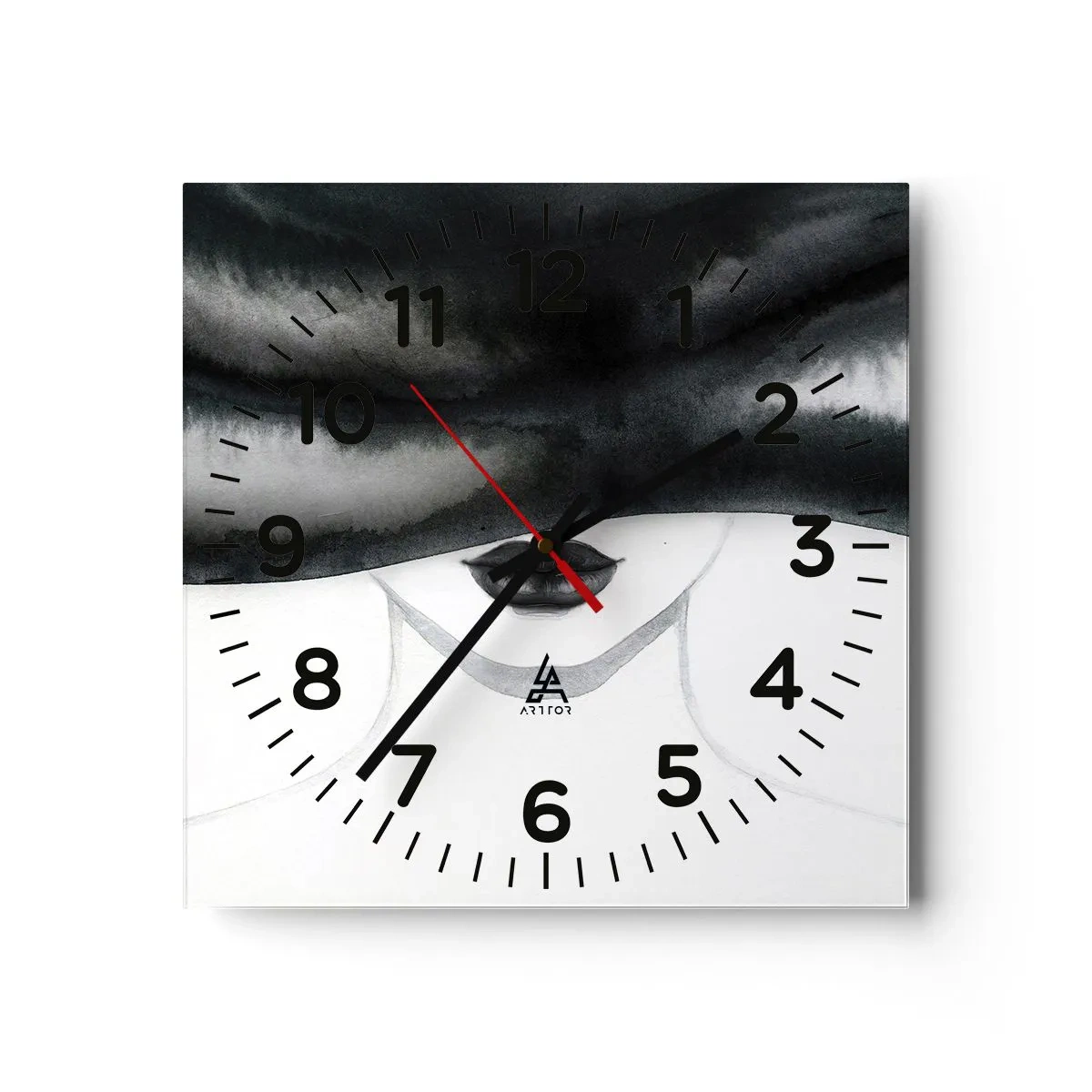 Reloj de pared - Reloj de vidrio - Un misterio sensual - 30x30 cm