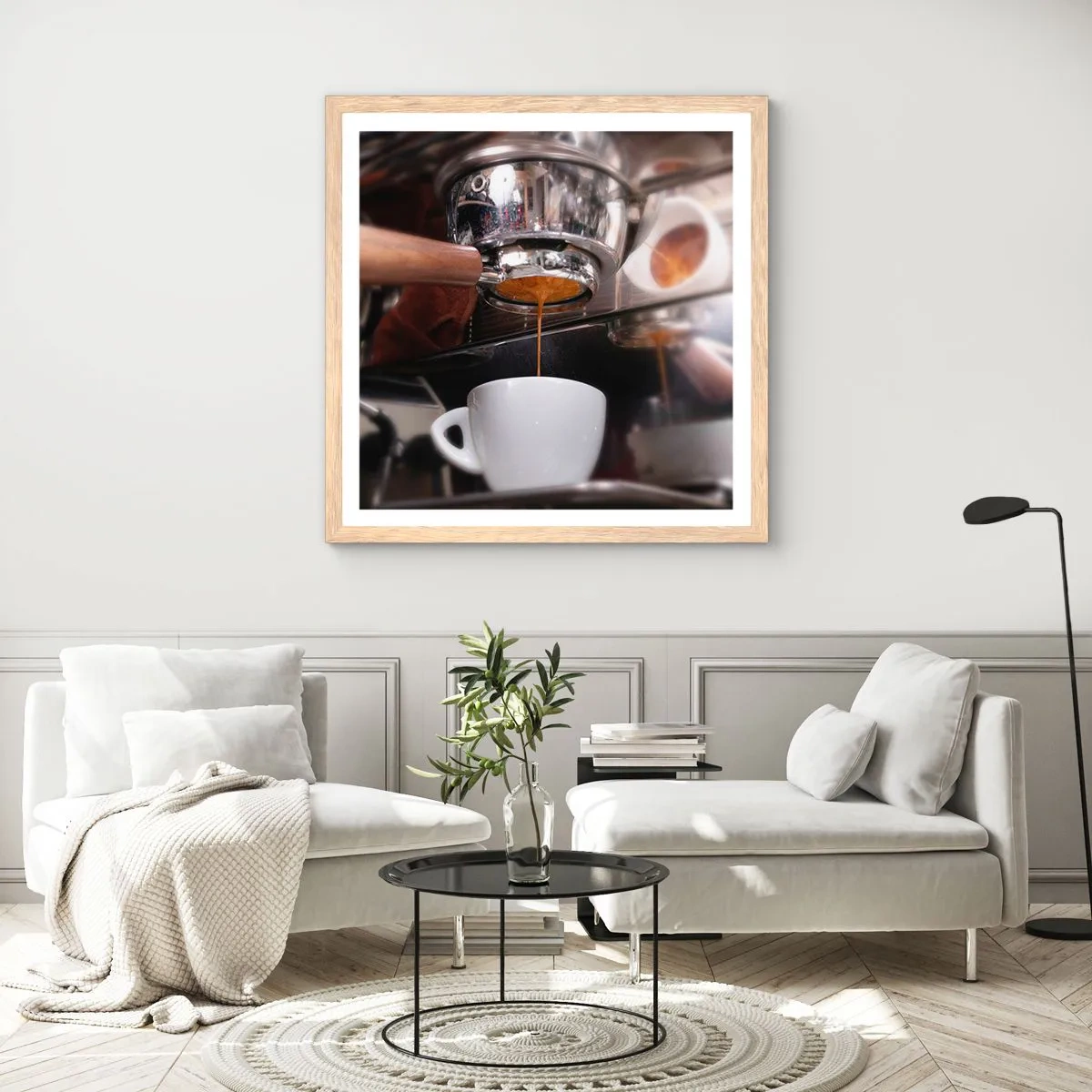 Póster en marco roble claro - El mejor momento del día - 40x40 cm