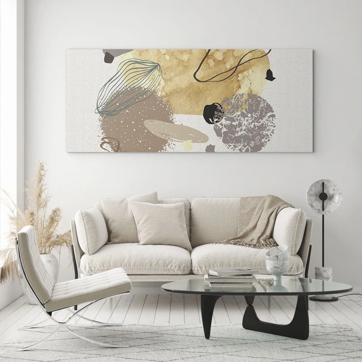 Cuadro sobre vidrio - Impresiones sobre Vidrio - Plumología aplicada - 100x40 cm