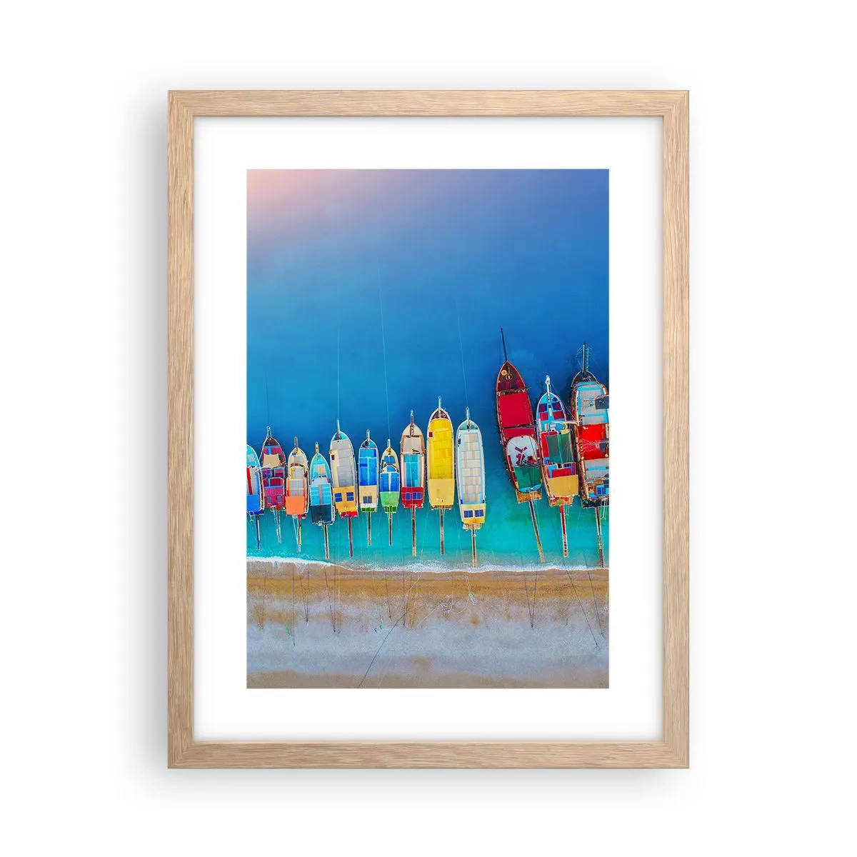 Póster en marco roble claro - A vista de pájaro - 30x40 cm