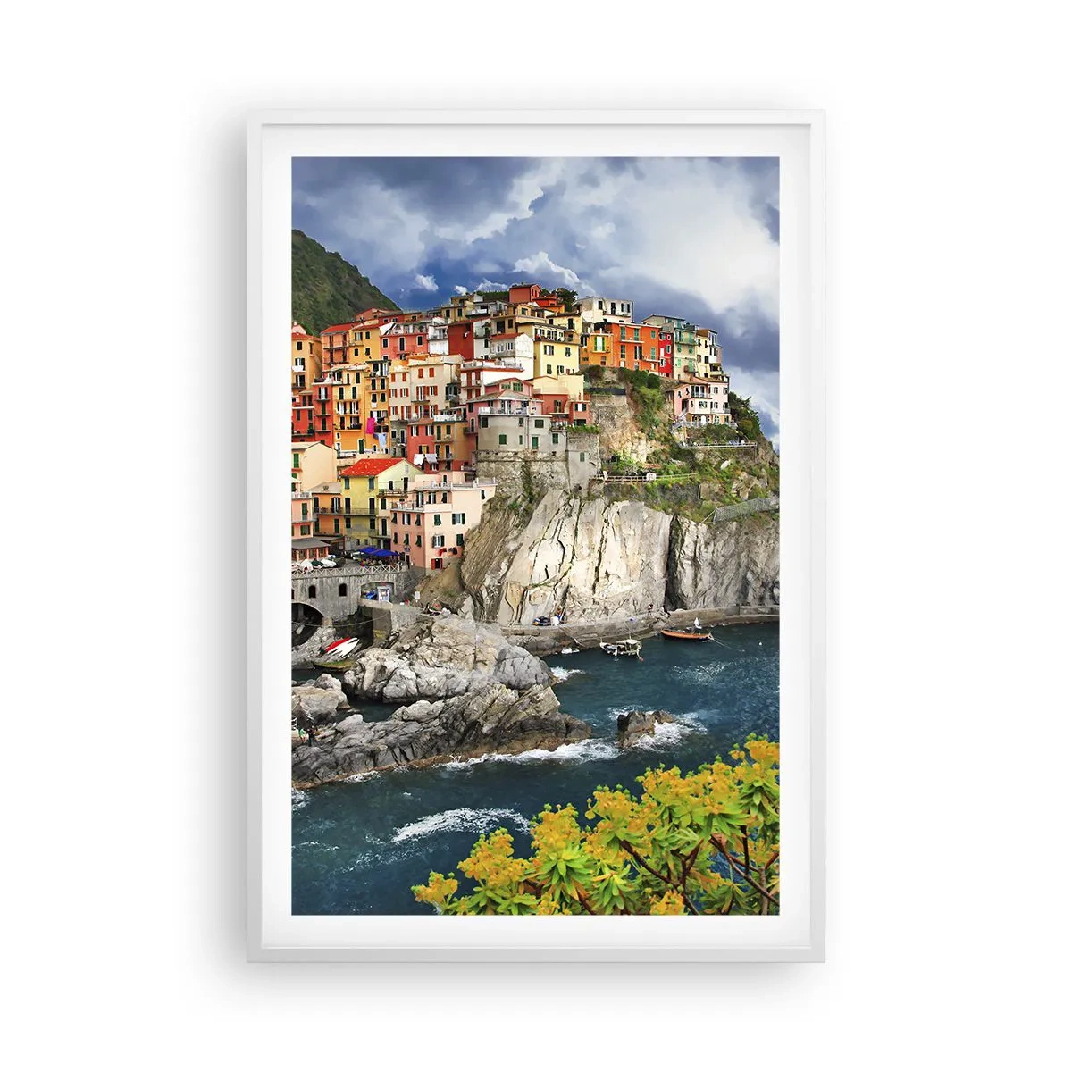 Póster en marco blanco - En el acantilado - 61x91 cm