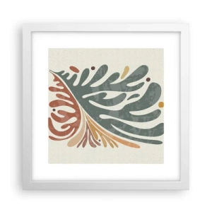 Póster en marco blanco - Hoja multicolor - 30x30 cm
