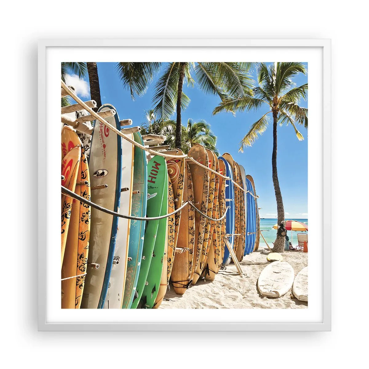 Póster en marco blanco - Diversión soleada - 60x60 cm