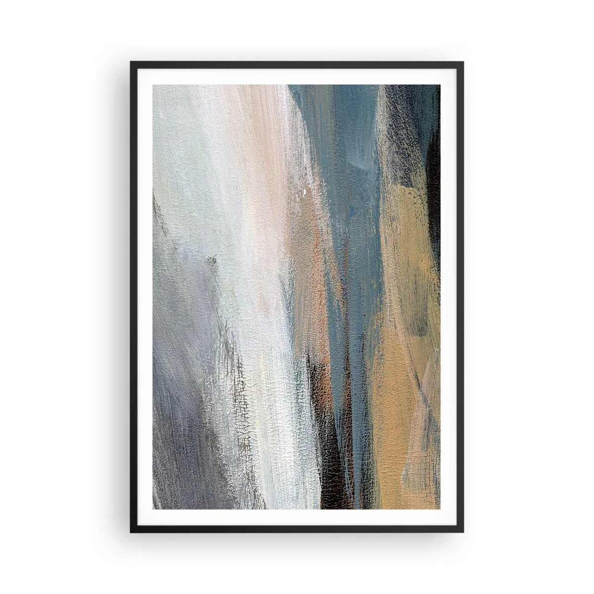 Póster en marco negro - Abstracción: paisaje nórdico - 70x100 cm