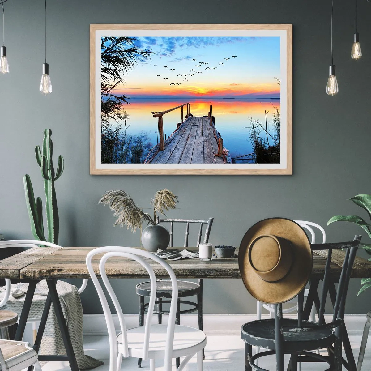 Póster en marco roble claro - Es hora de volver... - 50x40 cm