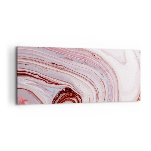 Cuadro sobre lienzo - Impresión de Imagen - Patrón abstracto en rosa y blanco - 120x50cm - Cambio de dirección - Decoración de pared moderna para salón y dormitorio ARTTOR