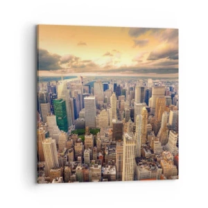 Cuadro sobre lienzo - Impresión de Imagen - Metrópolis dorada - 70x70 cm