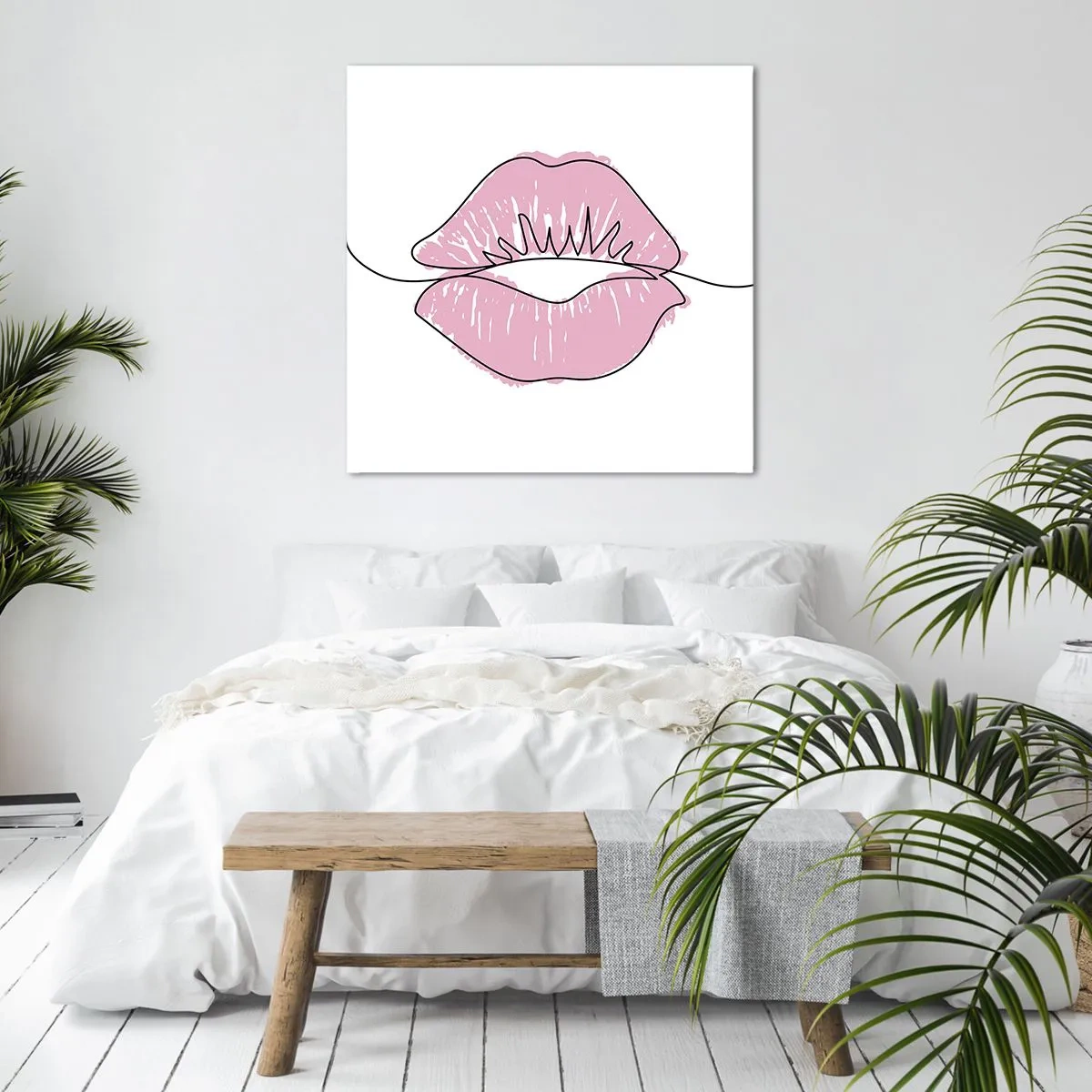 Cuadro sobre lienzo - Impresión de Imagen - ¿Listo para un beso? - 30x30 cm