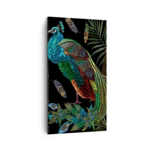Cuadro sobre lienzo - Impresión de Imagen - Con plumajes reales - 45x80 cm