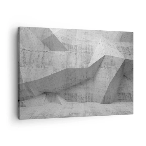 Cuadro sobre lienzo - Impresión de Imagen - Formas geométricas de hormigón en gris - 70x50cm - Un verdadero desafío - Decoración de pared moderna para salón y dormitorio ARTTOR