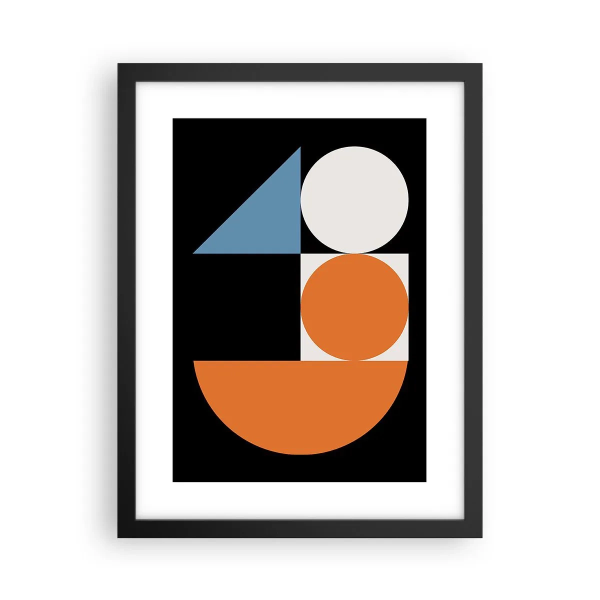 Póster en marco negro - Diseño con figuras - 30x40 cm