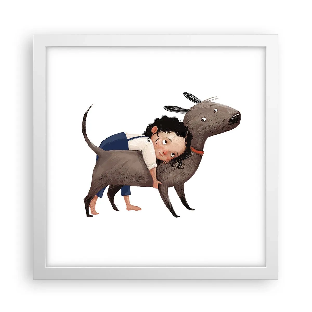 Póster en marco blanco - Mejores amigos - 30x30 cm