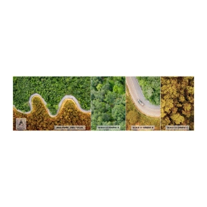 Muestra de fotomural Premium Canvas - Frontera serpenteante - Paisaje, Carretera del coche, Bosque - 100x30 cm
