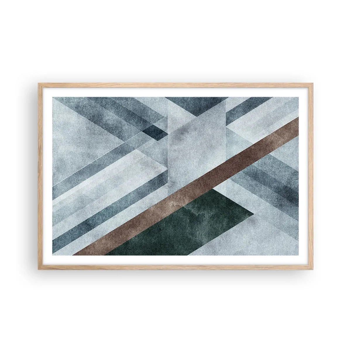 Póster en marco roble claro - Sofisticada elegancia de la geometría - 91x61 cm