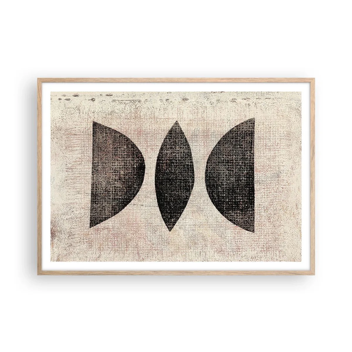 Póster en marco roble claro - Abstracción étnica - 100x70 cm