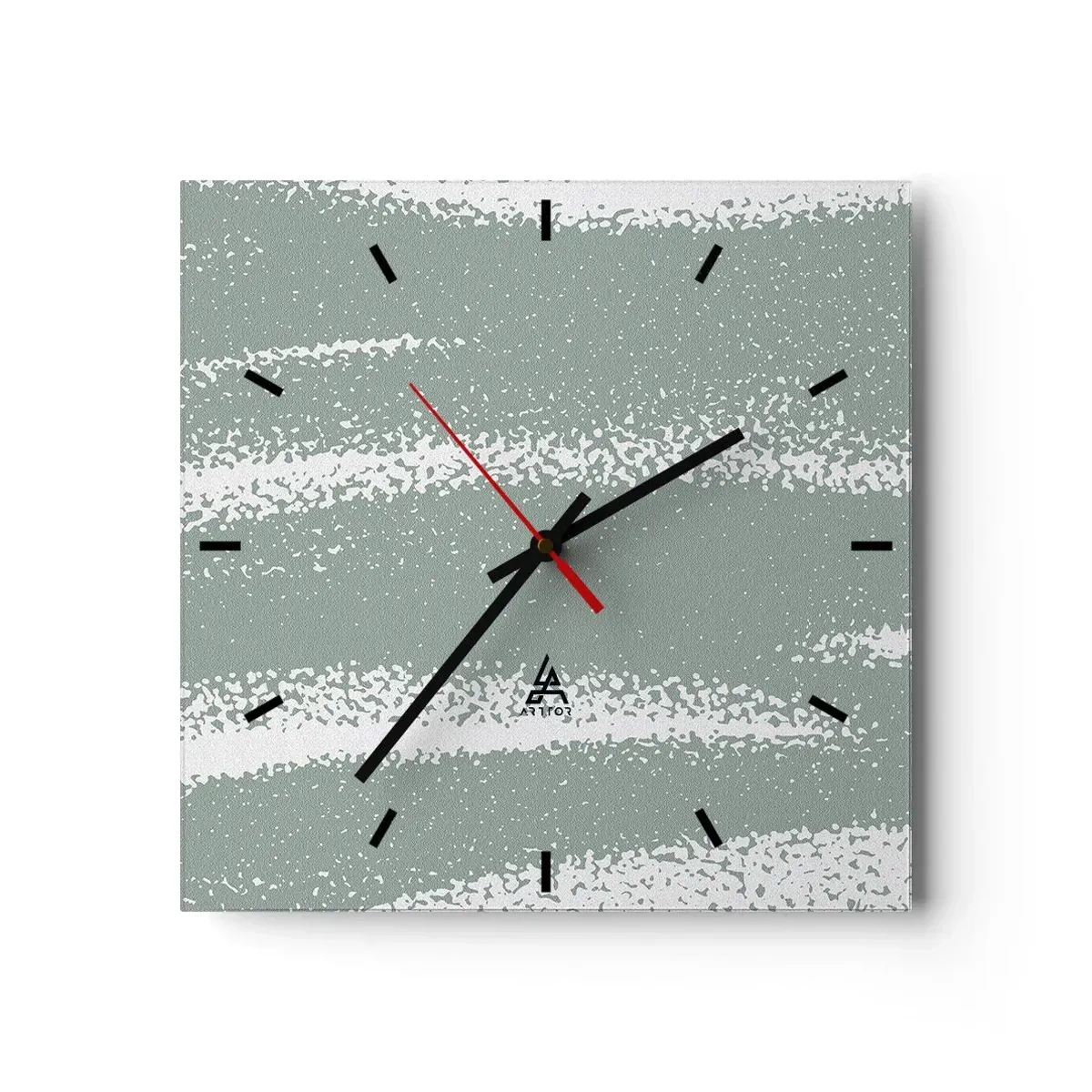 Reloj de pared - Reloj de vidrio - Abstracción invernal - 40x40 cm