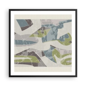 Póster en marco negro - Composición tras vidriera - 60x60 cm