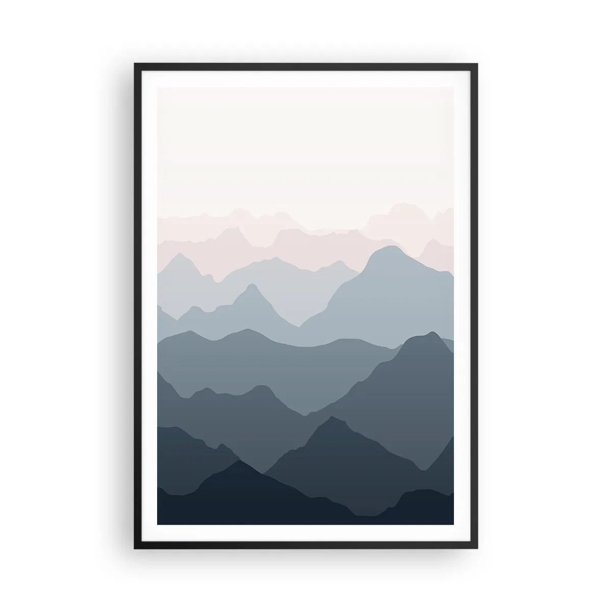 Póster en marco negro - Cordilleras a la vista - 70x100 cm