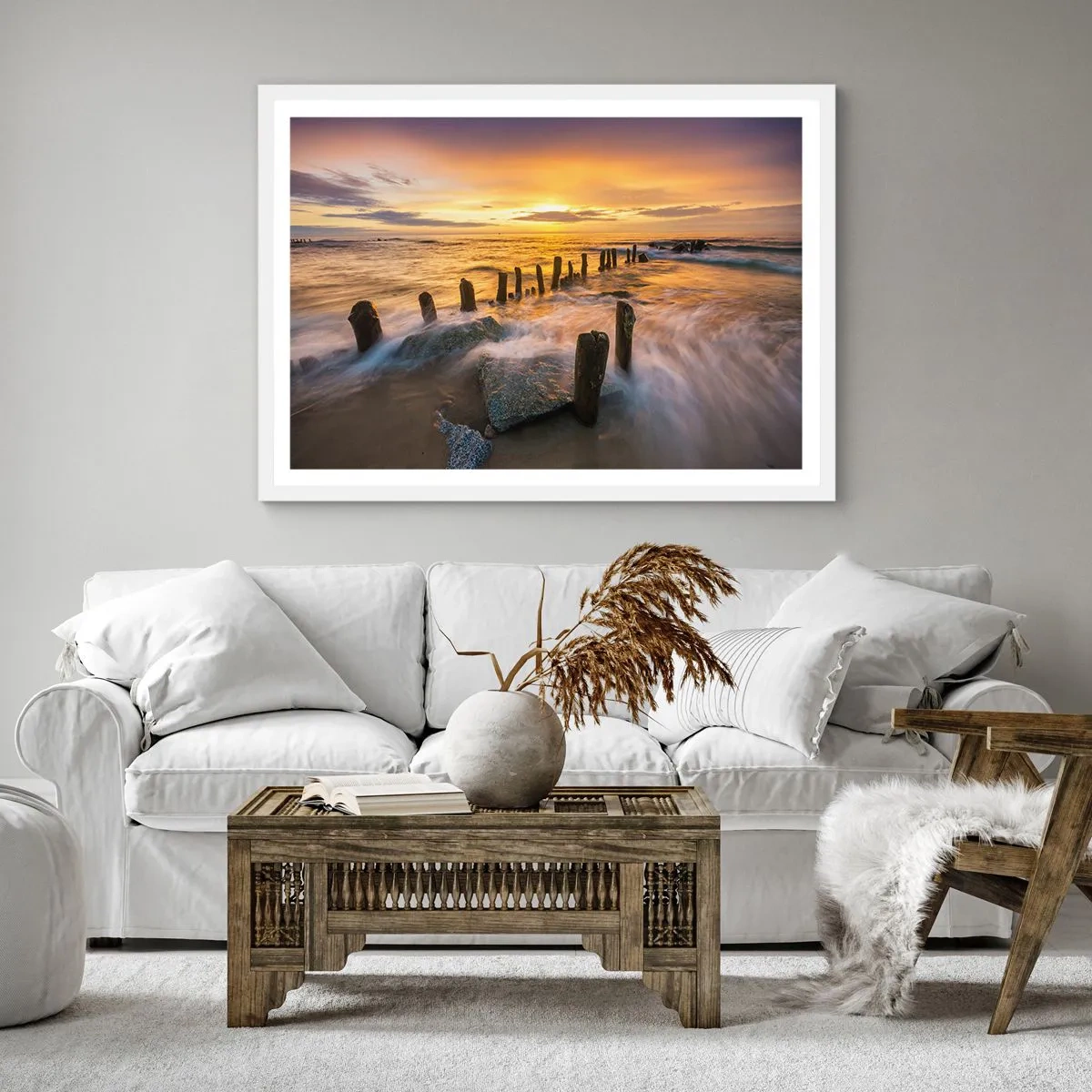 Póster en marco blanco - La cruda belleza del Báltico - 30x30 cm