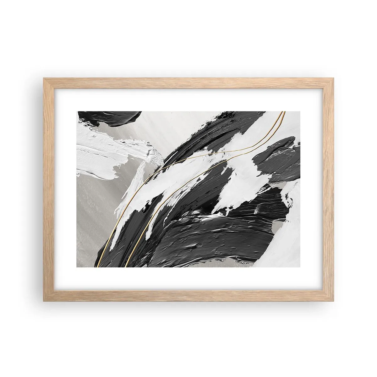 Póster en marco roble claro - Abstracción con estilo - 40x30 cm