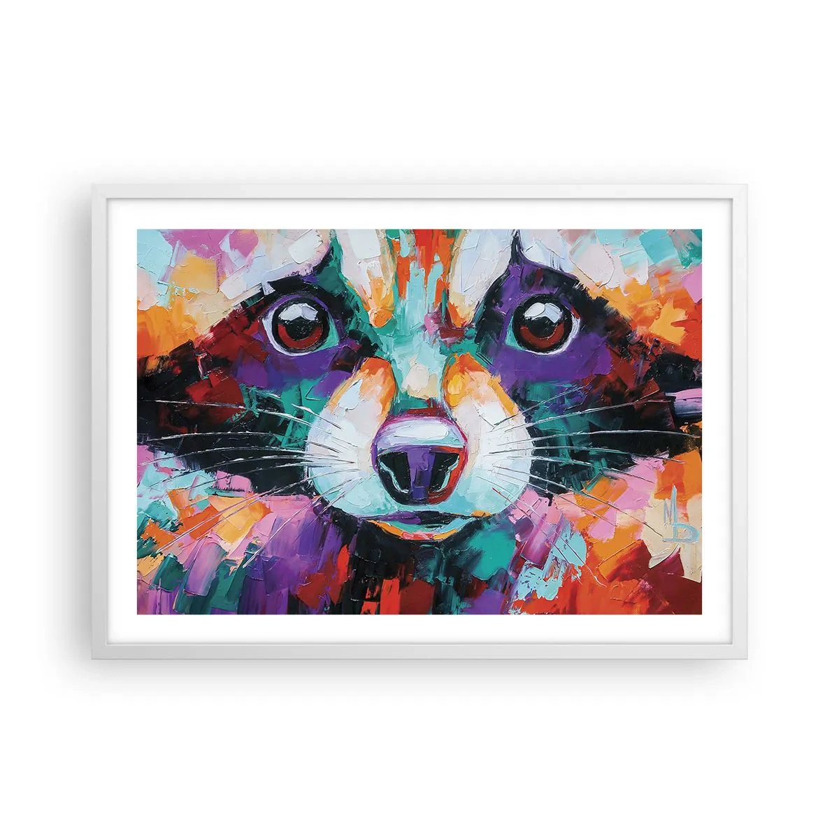 Póster en marco blanco - Solo buenas emociones - 70x50 cm