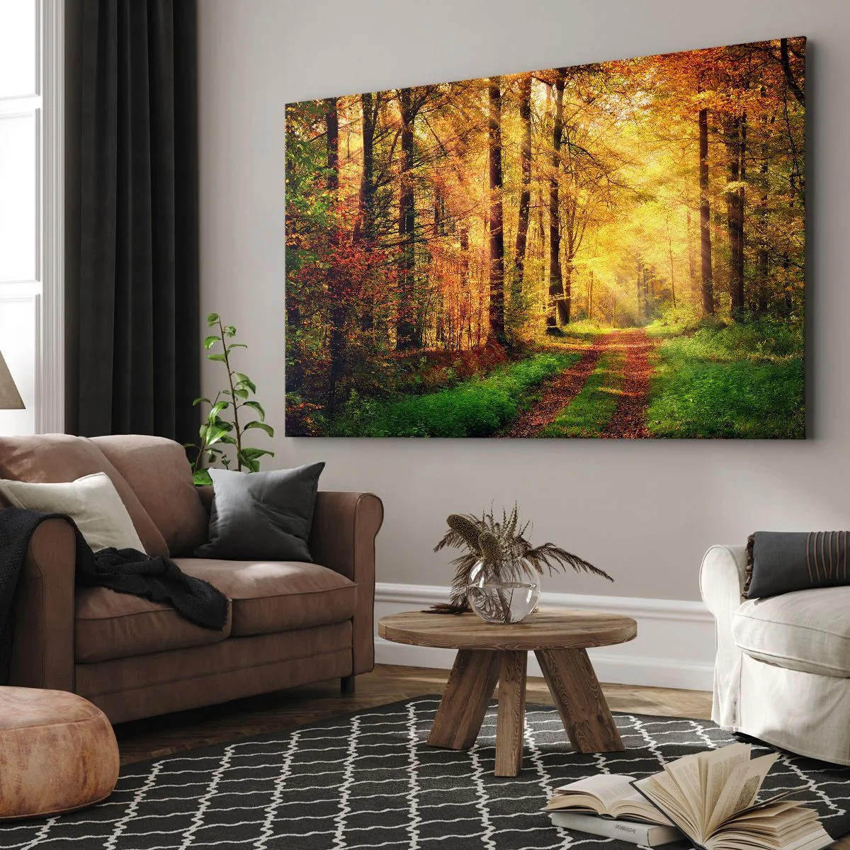 Cuadro sobre lienzo - Impresión de Imagen - Silencio dorado del bosque - 70x50 cm