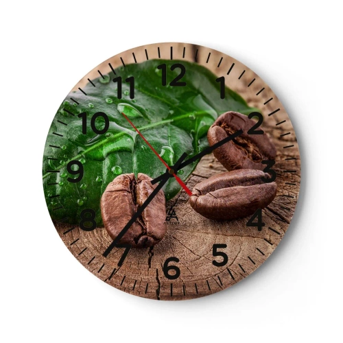 Reloj de pared - Reloj de vidrio - El auténtico y negro - 30x30 cm