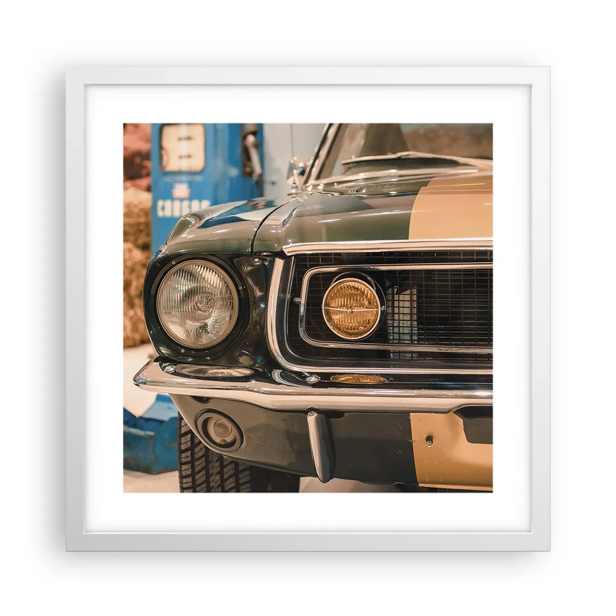 Póster en marco blanco - Encuentro con una leyenda - 40x40 cm