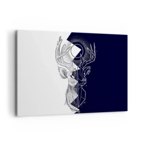 Cuadro sobre lienzo - Impresión de Imagen - Geometría y naturaleza en una composición simbólica - 120x80cm - Lucha y unidad de los opuestos - Decoración de pared moderna para salón y dormitorio ARTTOR