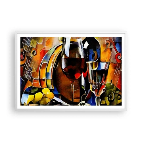 Póster en marco blanco - Y el mundo se vuelve más colorido - 100x70 cm