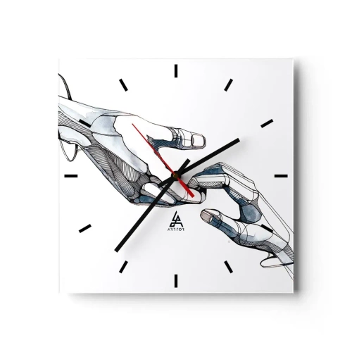 Reloj de pared - Reloj de vidrio - Un buen gesto - 40x40 cm