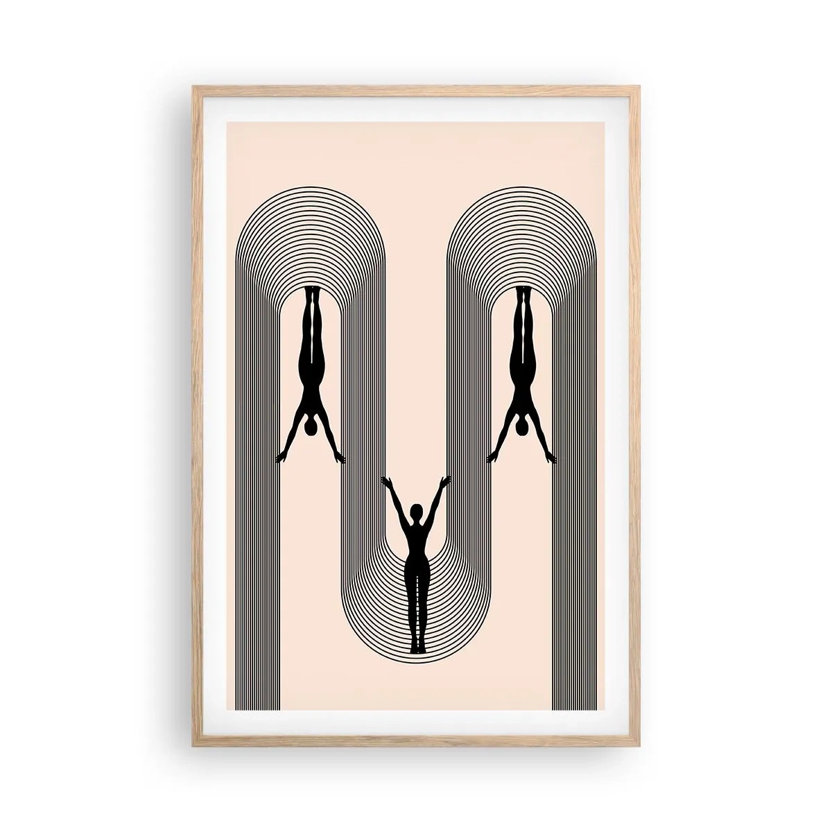 Póster en marco roble claro - Al revés, o no - 61x91 cm