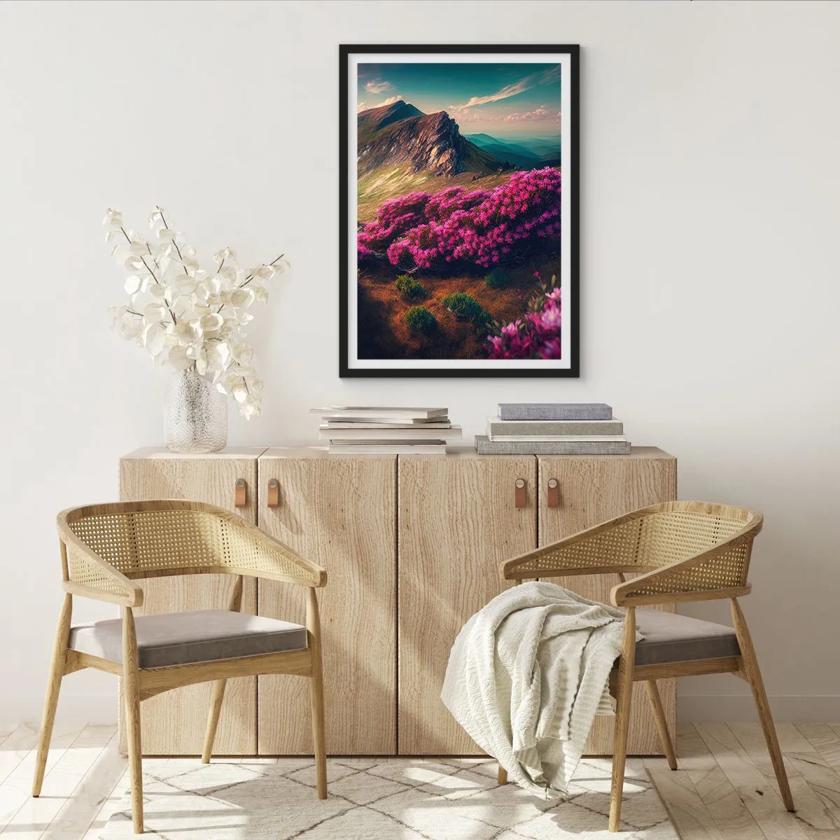 Póster en marco negro - Verano en las montañas - 61x91 cm
