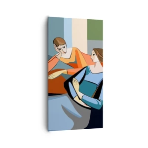 Cuadro sobre lienzo - Impresión de Imagen - Un momento de confidencias - 65x120 cm