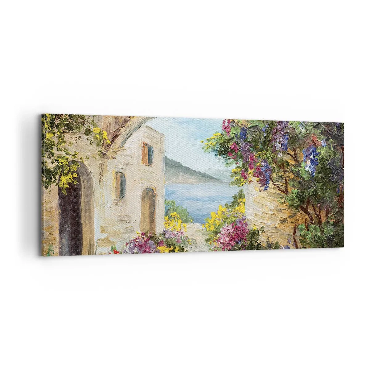 Cuadro sobre lienzo - Impresión de Imagen - El encanto del paisaje costero - 100x40 cm
