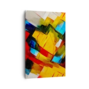 Cuadro sobre lienzo - Impresión de Imagen - Composición geométrica abstracta en colores vivos. - 80x120cm - Un popurrí multicolor - Decoración de pared moderna para salón y dormitorio ARTTOR
