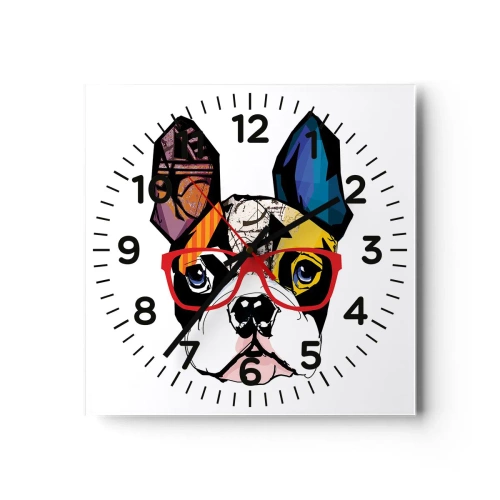 Reloj de pared - Reloj de vidrio - El intelectual - 30x30 cm