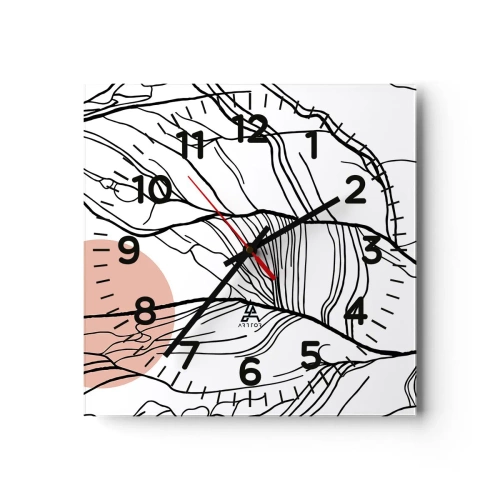 Reloj de pared - Reloj de vidrio - En una red de ramas - 40x40 cm